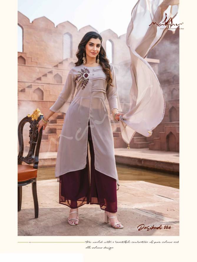 Mayur Desi Kudi Heavy Famcy Festive Wear Designer Front Cut Top Bottom With Dupatta Collection